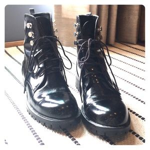 Tony Bianco Leather Combat Laced-Up Boots